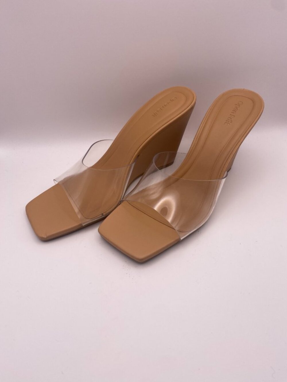 Oopen Edit Womens Wedge Slide Sandal In Sandstone Sz 10